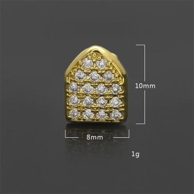 China Hiphop Fashion European and American Hip Hop Golden Braces With Zircon Tooth Micro-inlaid Simple Jewelry for sale