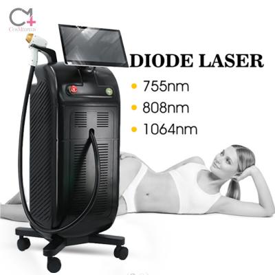 China Permanent Trios 755nm 808nm 1064nm Dye Remover Permanent Trios 755nm 808nm 1064nm Professional Women Hair Diode Laser Hair Removal Machine for sale