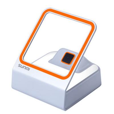 China Automatic Barcode Scanner 0.3 MP CMOS Sensor White And Orange Scanner for sale