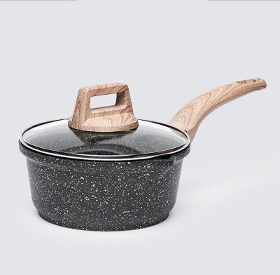 China Viable Popular Easy To Clean Kitchenware Cooking Milk Pot Yukihira Pot Casserole Soup Pot With Wooden Handle for sale