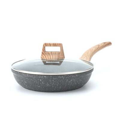 China The Kitchen Accessories Sustainable Cooking Hot Selling Die Casting Aluminum Frying Pan With Long Handle for sale