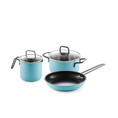 China Sustainable Base Non-Stick Ceramic Pots Induction Set Cooking Tools Granite Saucepan Prestige Cookware Set for sale