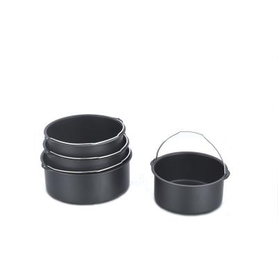 China Sustainable Portable Carbon Steel Pot And Pan Cookware Outdoor Nonstick Camping Set for sale