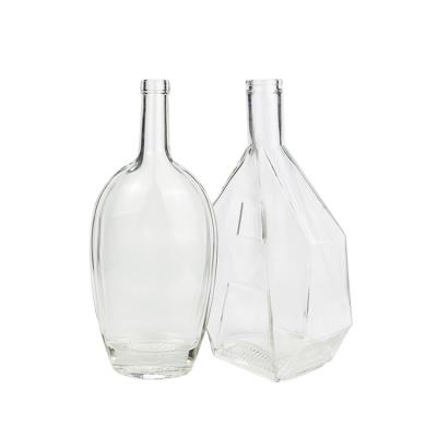 China Bordeaux 750ml Storage Wine Liquor Red Wine Liquor Bottle Cheap Smooth Clear Transparent Flint Glass Wine Shape Bottle 75cl for sale