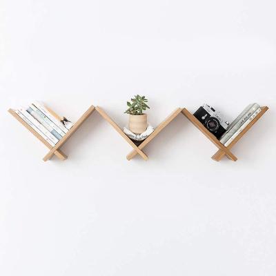 China Wall Mounted Minimalist Wooden Floating Shelves For Living Room for sale