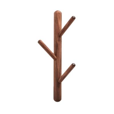 China Sustainable Natural Black Walnut Wall Mounted Heavy Duty Hooks Tree Branch Detachable Coat Hooks for sale