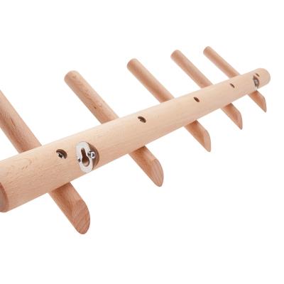 China Wall Mounted Solid Home Decorative Wooden Rustic Sable Vintage Desktop Beech Object Coat Hooks For Clothes for sale