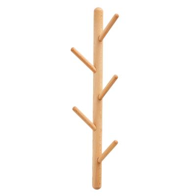 China Sustainable Natural Wood Wall Mount Rack Detachable Tree Branch Coat Hangs Wall Hooks Coat Rack for sale