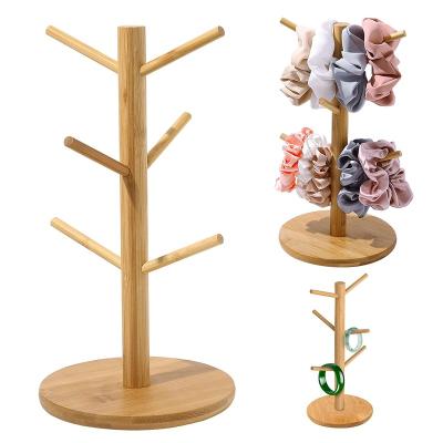 China Rustic Wooden Organizer Stand Bracelet Holder for Girls Bedroom Also Can Be Cup Tree Stand Cup Holder for sale