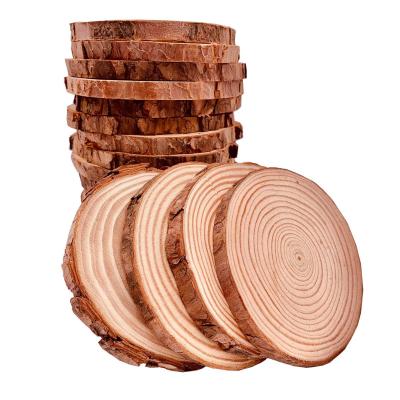 China Wooden Coaster Unfinished Natural Wooden Craft Kit Circles Crafts Christmas Ornaments Rustic Wedding Decoration DIY for sale