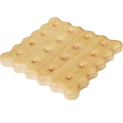 China Eco-Friendly Beech Wood Walnut Decor Table Square Cookie Cookie Shape Tea Drink Coaster Coffee Cup Coaster for sale