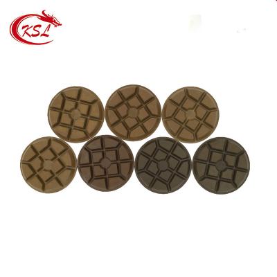 China Shine Best 3 Inch 4 Inch Resin Copper Bond Polish Pad For Concrete Terrazzo Floor for sale