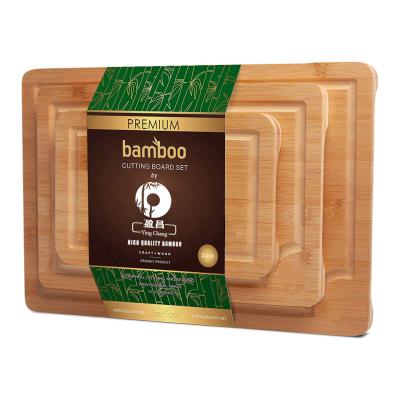 China Quality contemporary kitchenware supplies pure bamboo is BPA free mold proof and durable bamboo three-piece cutting board set for sale