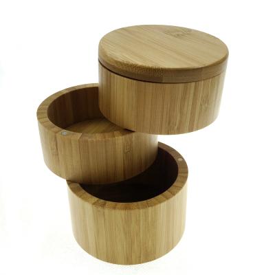 China High quality viable and wholesale popular food safety bamboo salt masala spice storage box for kitchen for sale