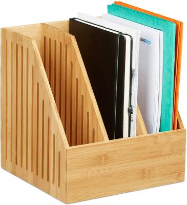 China Folder Rack Desktop Organizer A4 Magazine Rack Bamboo Bamboo Book Holder for sale