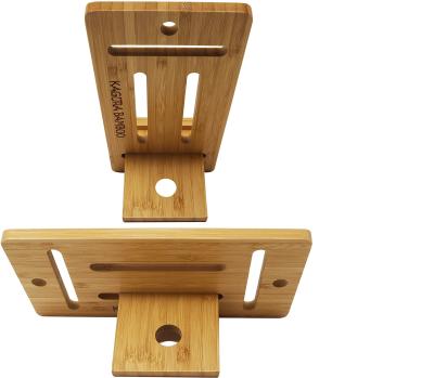 China Mobile Phone Tablet Stand Holder Bamboo Adjustable Bamboo Stand For Desk for sale