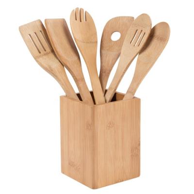 China Sustainable Chinese Products Eco - Friendly Kitchen 6 Pieces Cooking Utensil Bamboo Set for sale