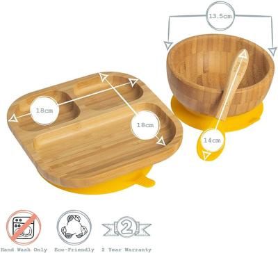 China BPA Free Children's Bamboo Dinnerware Set - Dish Bowl Spoon for sale