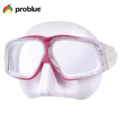 China Freediving/Snorkeling MS-2811W-PK - high quality silicone white skirt masks for freediving and snorkeling for sale