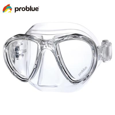 China SCUBA/Freediving MS-249 - 2 skirt clear window silicone diving masks for freediving for sale