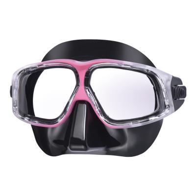 China Freediving / ultra low profile snorkeling mask for best freediving diving mask MS-2811B-PK for sale