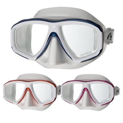 China SCUBA / MS-252W Snorkeling - White Silicone Masks With Replaceable Myopia Lenses For Scuba Diving for sale