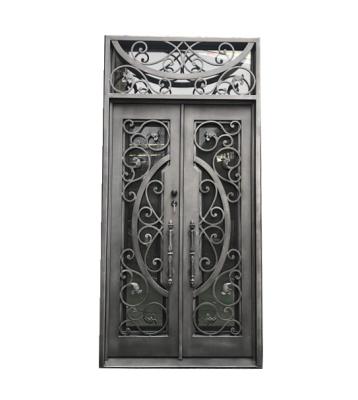 China Iron Gold Doors Heat Insulation Supplier Iron Doors Modern Exterior Wrought Iron Door for sale