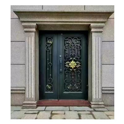 China Custom or Standard Heat Insulation Iron Door Handle Front Door Iron Wrought Prices Iron Entry Door for sale