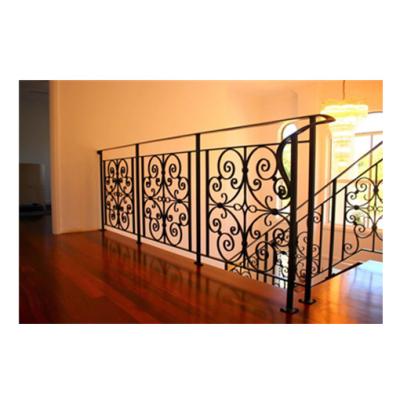 China Modern Staircase Wrought Iron Balustrade Iron Stair Railing Wrought Iron Staircase for sale