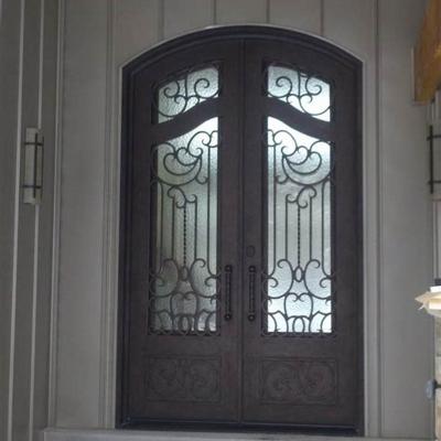 China Modern Wrought Iron Exterior Door Iron Room Door Security Gate for sale