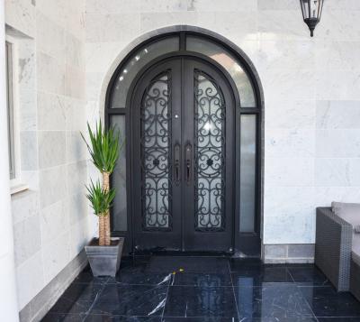 China Modern High Quality Wrought Iron Prices Iron French Doors Exterior Security Door for sale