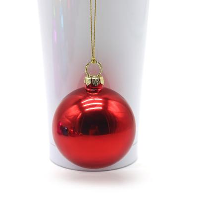 China Hot Sale 6cm Christmas Tree Decorations Plastic Colorful Hanging Christmas Ball Plastic Sublimation for sale