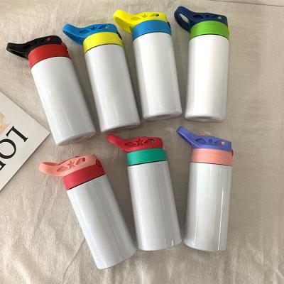 China Stocked 304 Stainless Steel 12oz 350ml Double Walled Sublimation Heat Transfer Empty Kids Flip Top Mugs For DIY Printing for sale