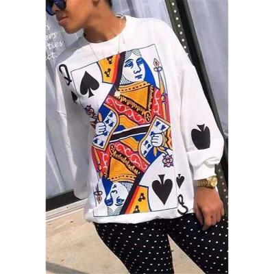 China Viable Solid Color Loose Hoodies Cartoon Printing Women Trending Fashion Printing New Street Hippie Ladies Girls Casual Loose Hoodie for sale