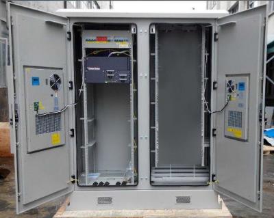 China Two Compartment Outdoor Telecom Cabinet, with Two Air Conditioner, Monitoring, PDU for sale