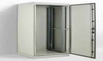 China Steel 12U Pole Mount Outdoor Telecom Enclosure Polyester Powder Coated / Single Wall Small Outdoor Box for sale