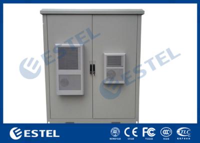 China Weatherproof Dual Compartment Aluminum Outdoor Telecom Cabinet For Housing Electronics for sale