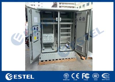 China IP55 Two Compartment Galvanized Steel Outdoor Telecom Cabinets Floor Mounting Type for sale