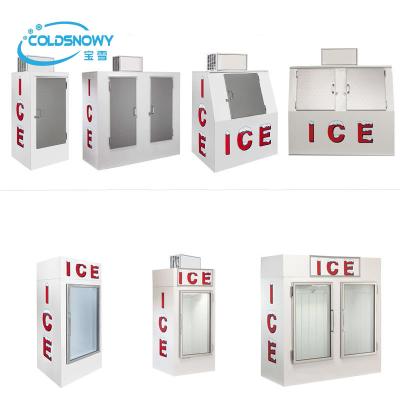 China Solid Ice Merchandiser Door Ice Freezer Storage Commercial Bagged Ice Storage Bin for sale