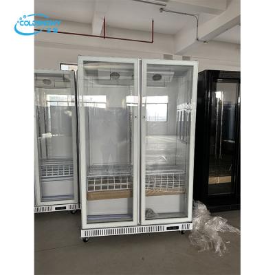 China Freezers Fridges and Freezers Drink Beverage Display Glass Door Display Cooler Freezer Upright Fridge Freezer for sale