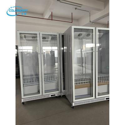 China Showcase Commercial Door Freezers Supermarket Fridge Retail Store Cold Beverage Display Freezers for sale