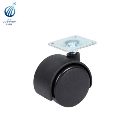 China Eco - Friendly Plastic Furniture Caster Wheel 2inch Caster Black Color for sale