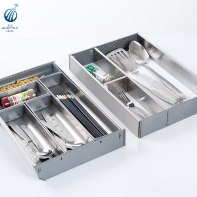 China Sustainable Finished 304 Stainless Steel Storage Box For Kitchen Drawer for sale