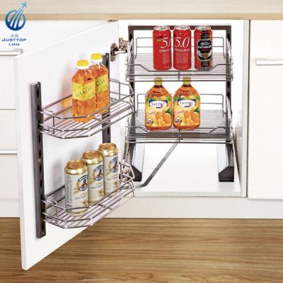 China Stocked Pull Out Wire Basket For Kitchen Magic Corner Storage for sale