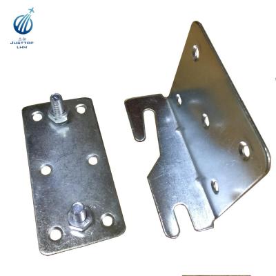 China Wood Galvanized Connecting Fitted Bed Furniture Backrest Hinge Connectors Rail Bracket for sale