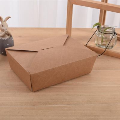 China 2000ml Disposable Kraft Paper Folding Bowl Food Grade Water And Greaseproof for sale