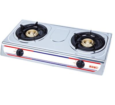 China Best Quality Selling Hot Pipe Gas Restaurant Equipment Steel Gas Stove Household Straight Hot Two Burner for sale