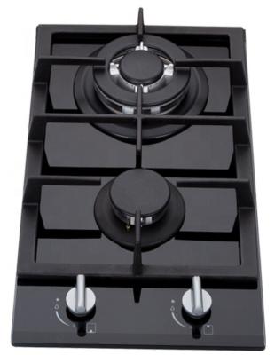 China Hotel household cooking appliances flame protection tempered glass built in 2 burner mini gas stove cooktop for sale