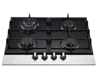 China Easily Cleaned 4 Burner Stainless Steel Glass Top Panel Gas Stove OEM Industrial Factory Built In Gas Cooker Hob Kitchen Gas Stove for sale