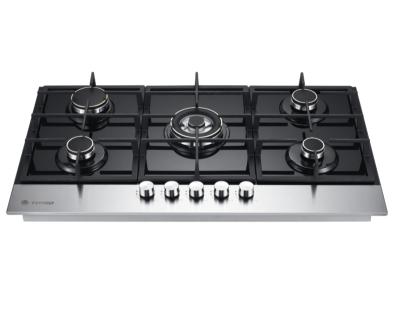 China Top Quality Built-in Easily Cleaned Easy Cleaned 5 Burner Gas Mills Natural Gas Cooker Kitchen Gas Stove Made in China Glass Top Poland for sale